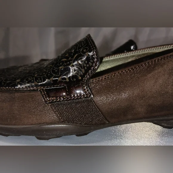 "Sesto Meucci" Elegant Brown w/ Dark Brown Women's Loafers Size 8 1/2 - Picture 7 of 11
